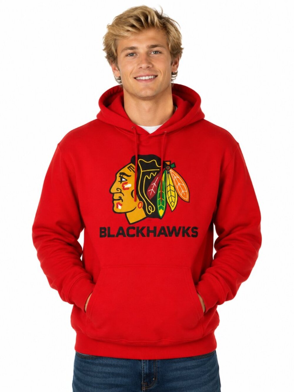 Chicago Blackhawks NHL Hockey Graphic Red Hoodie Sweatshirt NEW
